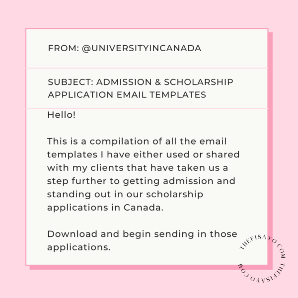 EMAIL Templates for Admission Scholarship